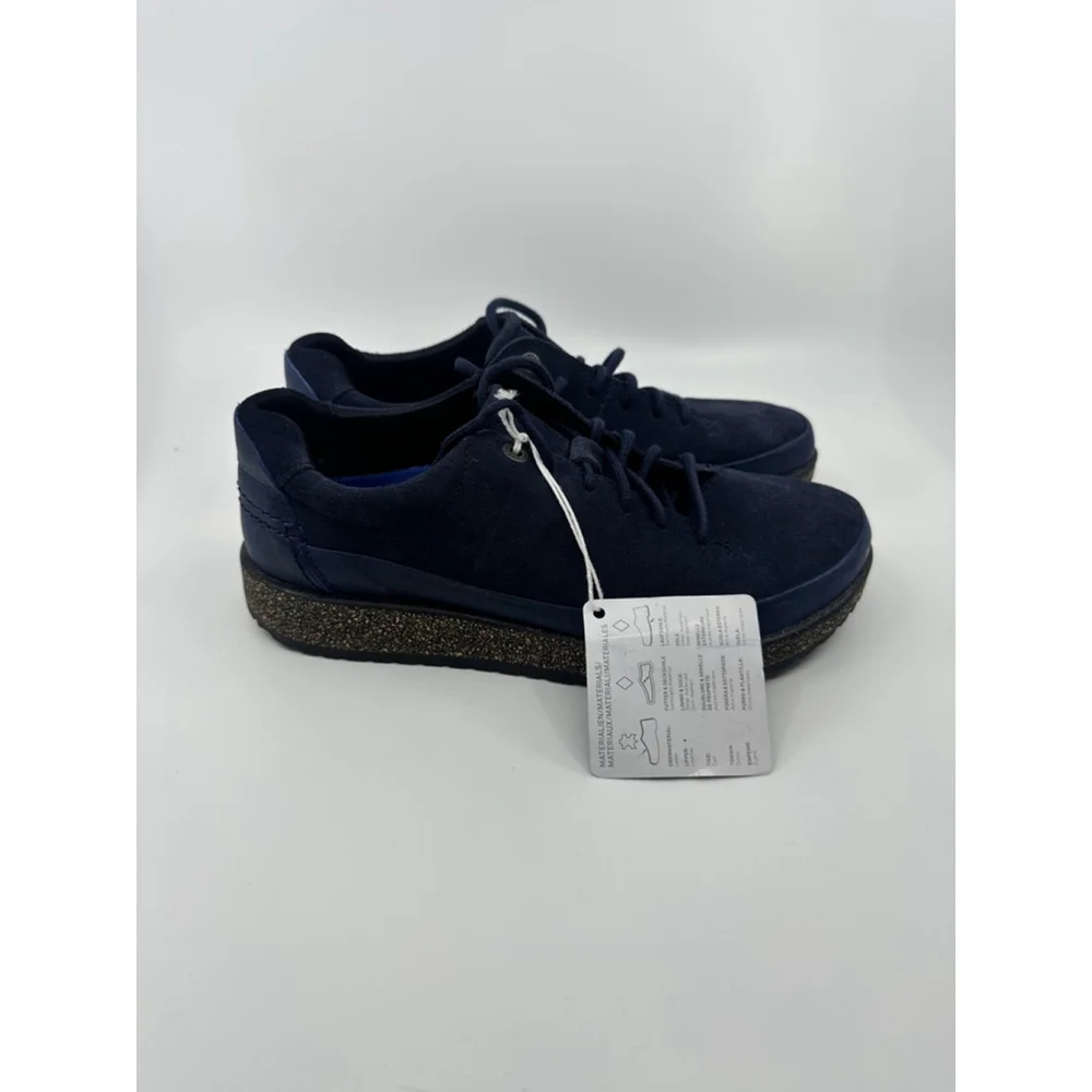Birkenstock Honnef Low Navy Blue Perforated Suede Sneaker Shoes Womens 37 6-6.5
